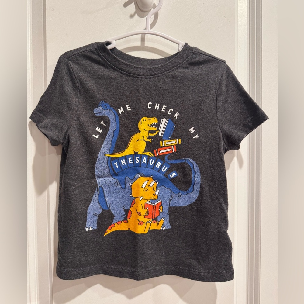 Old Navy Charcoal Tee with Dinosaur Graphics